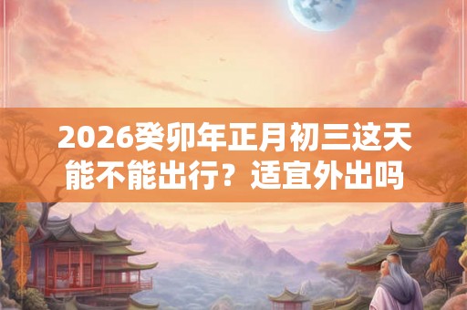 2026癸卯年正月初三这天能不能出行？适宜外出吗