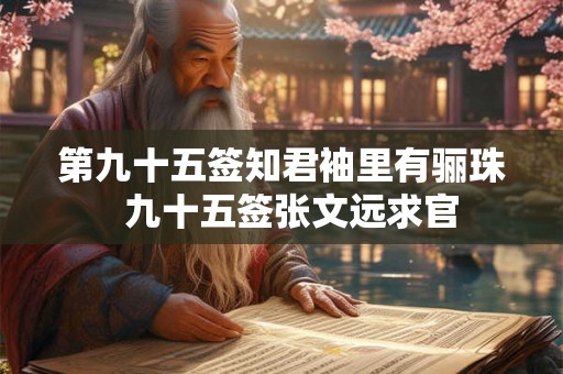 第九十五签知君袖里有骊珠  九十五签张文远求官
