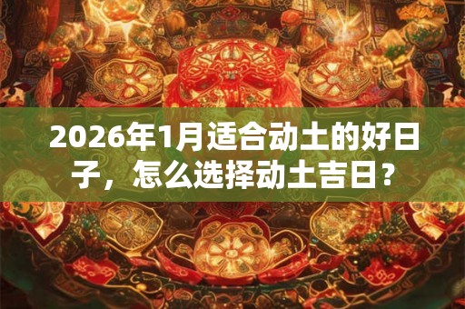 2026年1月适合动土的好日子,怎么选择动土吉日? 2026年1月适合动土的好日子,怎么选择动土吉日?