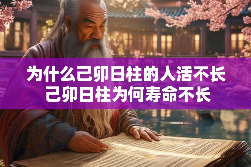 为什么己卯日柱的人活不长 己卯日柱为何寿命不长 为什么己卯日柱的人活不长 己卯日柱为何寿命不长