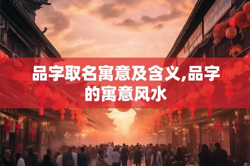 品字取名寓意及含义,品字的寓意风水