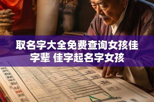 取名字大全免费查询女孩佳字辈 佳字起名字女孩