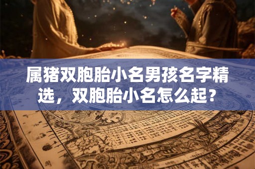 属猪双胞胎小名男孩名字精选，双胞胎小名怎么起？