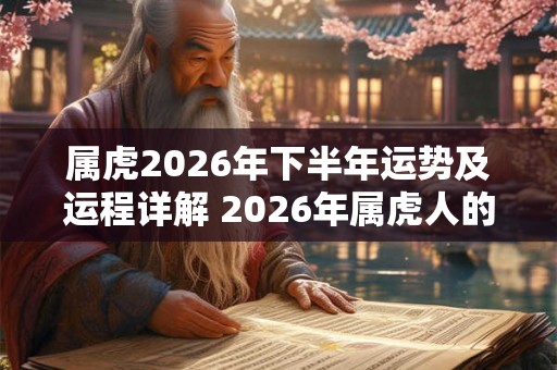属虎2026年下半年运势及运程详解 2026年属虎人的全年每月运势