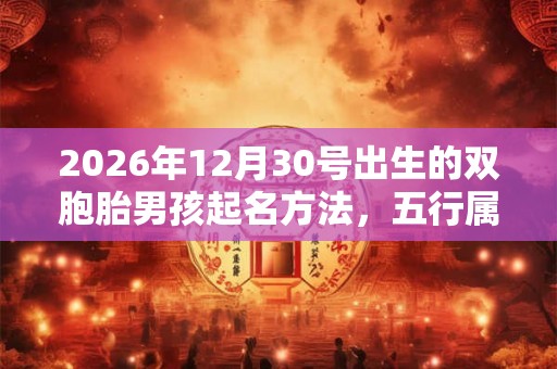2026年12月30号出生的双胞胎男孩起名方法，五行属什么
