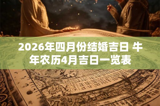2026年四月份结婚吉日 牛年农历4月吉日一览表