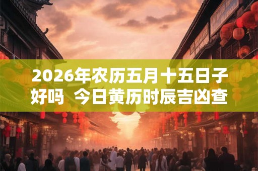 2026年农历五月十五日子好吗  今日黄历时辰吉凶查询