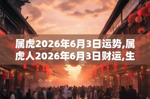 属虎2026年6月3日运势,属虎人2026年6月3日财运,生肖虎2026年6月3日运势