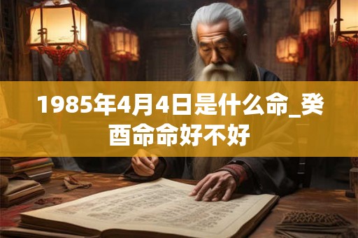 1985年4月4日是什么命_癸酉命命好不好