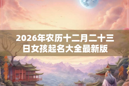 2026年农历十二月二十三日女孩起名大全最新版