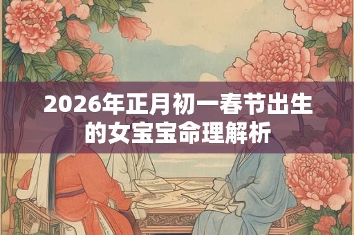 2026年正月初一春节出生的女宝宝命理解析