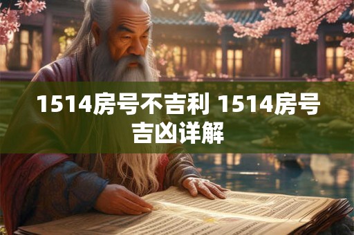 1514房号不吉利 1514房号吉凶详解