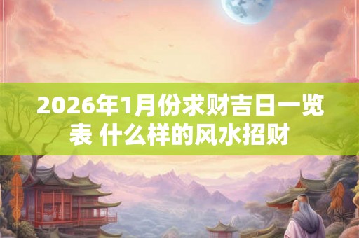 2026年1月份求财吉日一览表 什么样的风水招财