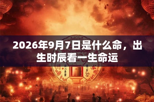 2026年9月7日是什么命，出生时辰看一生命运