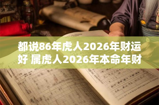 都说86年虎人2026年财运好 属虎人2026年本命年财运