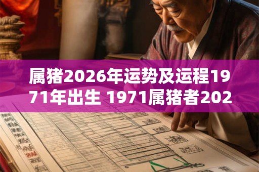 属猪2026年运势及运程1971年出生 1971属猪者2026年运势如何