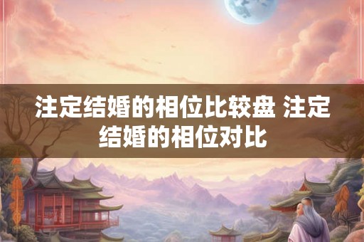 注定结婚的相位比较盘 注定结婚的相位对比