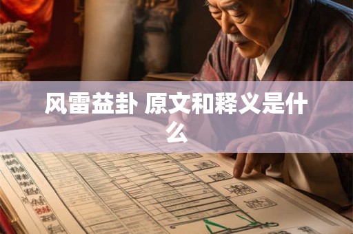 风雷益卦 原文和释义是什么