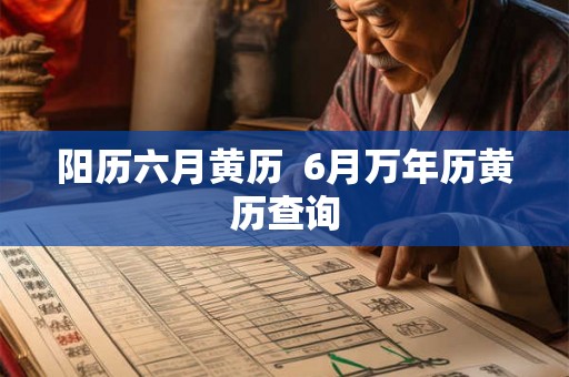 阳历六月黄历  6月万年历黄历查询
