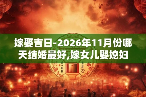 嫁娶吉日-2026年11月份哪天结婚最好,嫁女儿娶媳妇的好日子