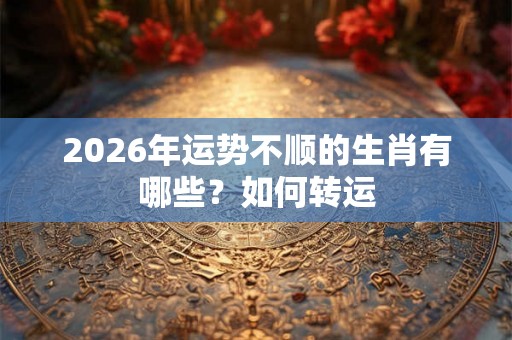 2026年运势不顺的生肖有哪些？如何转运