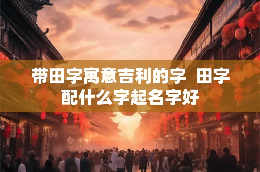 带田字寓意吉利的字 田字配什么字起名字好 带田字寓意吉利的字 田字配什么字起名字好