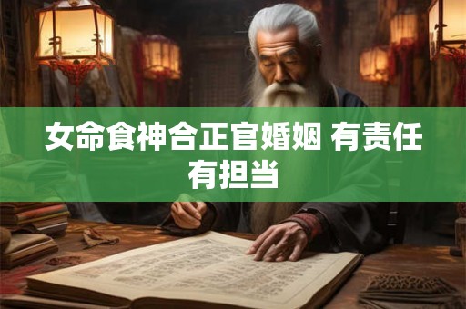 女命食神合正官婚姻 有责任有担当