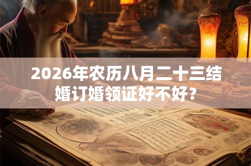 2026年农历八月二十三结婚订婚领证好不好？