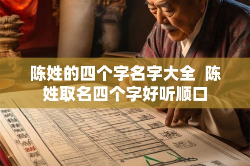 陈姓的四个字名字大全  陈姓取名四个字好听顺口