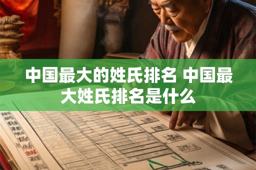 中国最大的姓氏排名 中国最大姓氏排名是什么 中国最大的姓氏排名 中国最大姓氏排名是什么