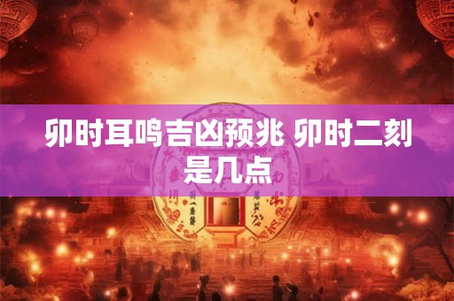 卯时耳鸣吉凶预兆 卯时二刻是几点