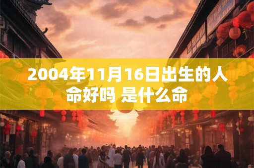 2004年11月16日出生的人命好吗 是什么命 2004年11月16日出生的人命好吗 是什么命