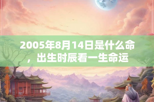 2005年8月14日是什么命，出生时辰看一生命运
