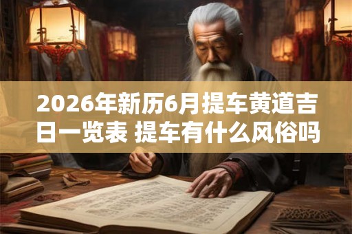 2026年新历6月提车黄道吉日一览表 提车有什么风俗吗