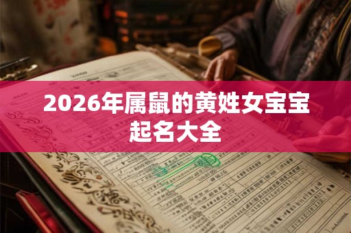 2026年属鼠的黄姓女宝宝起名大全
