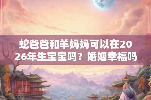 蛇爸爸和羊妈妈可以在2026年生宝宝吗?婚姻幸福吗? 蛇爸爸和羊妈妈可以在2026年生宝宝吗?婚姻幸福吗?