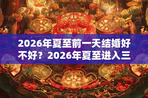 2026年夏至前一天结婚好不好？2026年夏至进入三伏天了吗？