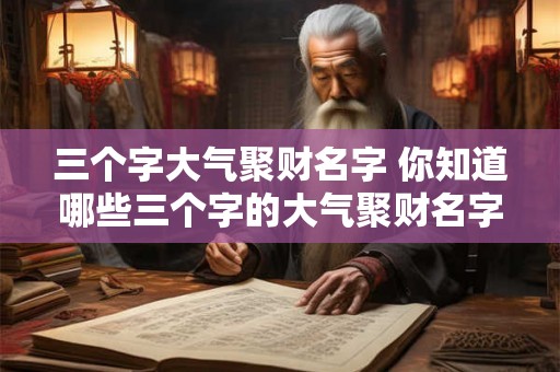三个字大气聚财名字 你知道哪些三个字的大气聚财名字