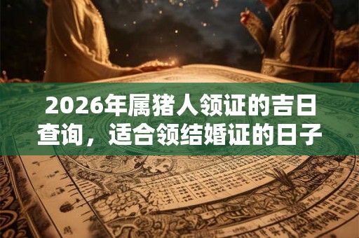 2026年属猪人领证的吉日查询，适合领结婚证的日子