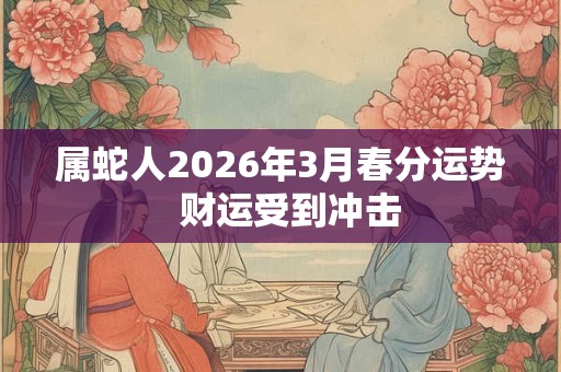 属蛇人2026年3月春分运势  财运受到冲击