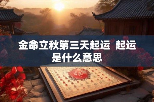 金命立秋第三天起运  起运是什么意思
