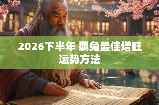 2026下半年 属兔最佳增旺运势方法