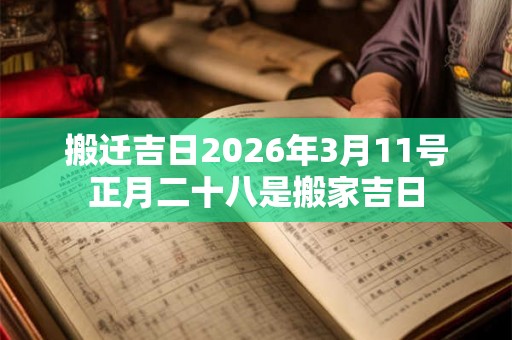 搬迁吉日2026年3月11号正月二十八是搬家吉日