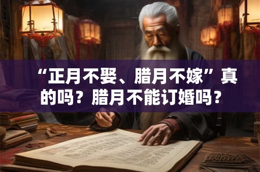 “正月不娶、腊月不嫁”真的吗？腊月不能订婚吗？