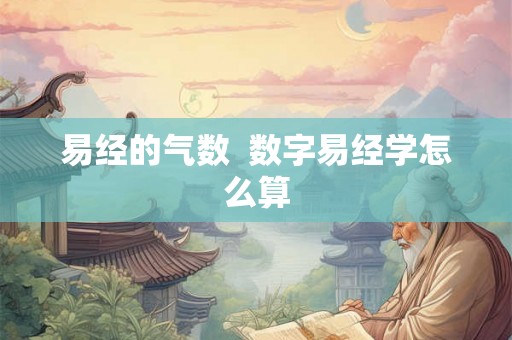 易经的气数  数字易经学怎么算