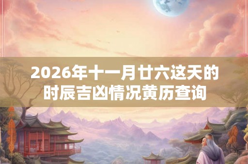 2026年十一月廿六这天的时辰吉凶情况黄历查询