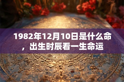 1982年12月10日是什么命，出生时辰看一生命运