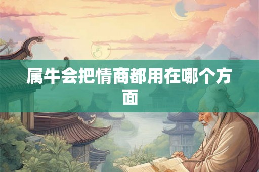 属牛会把情商都用在哪个方面