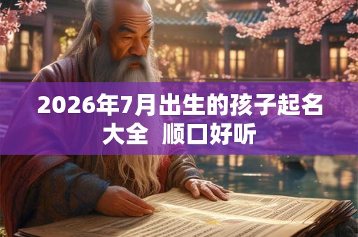 2026年7月出生的孩子起名大全  顺口好听