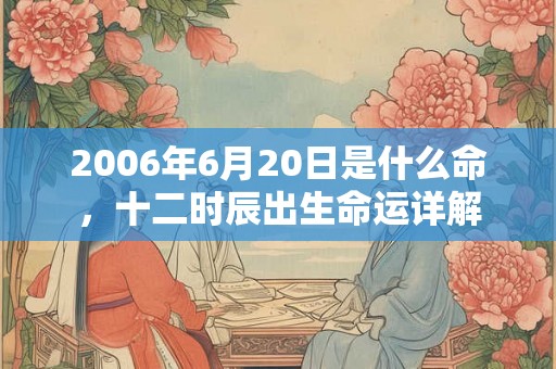 2006年6月20日是什么命，十二时辰出生命运详解
